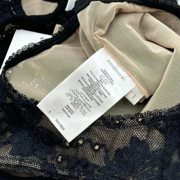 🆕 ZIMMERMANN 🧿 NWT Black Lace Scoop Neck Bodysuit - Sz 1 US 6 - Picture 13 of 13
